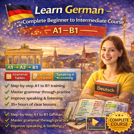 Learn German – Complete Beginner to Intermediate Course (A1–B1)